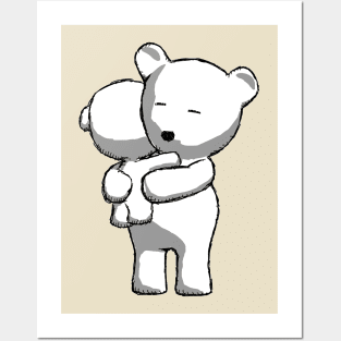 Teddy with baby bear Posters and Art